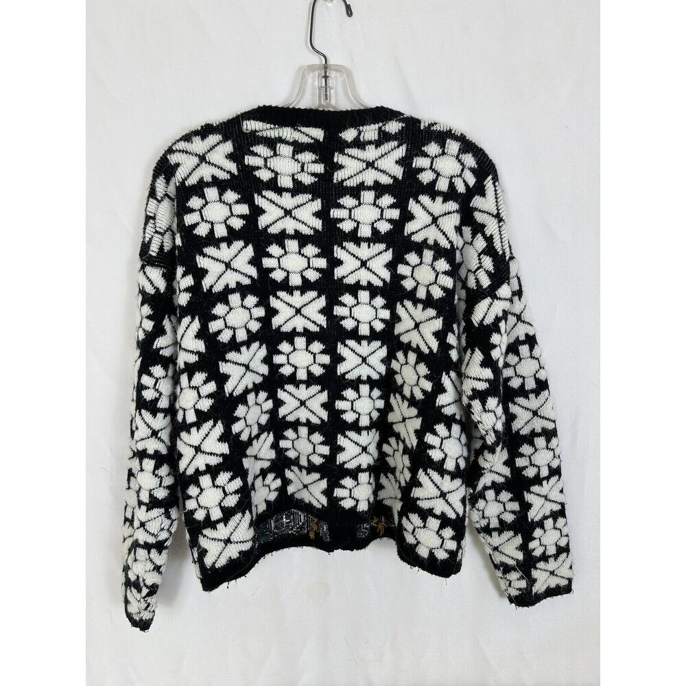 Vintage 3D Knit Cardigan Sweater Mirror Kitty Hawk Vivan Wang Women's Artsy MED - Picture 4 of 8